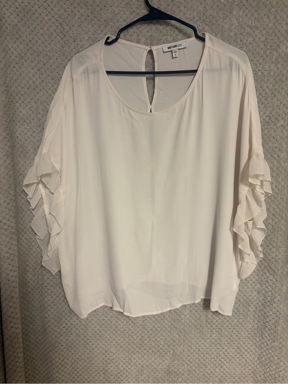 William Rast Cream Ruffle Sleeve Blouse